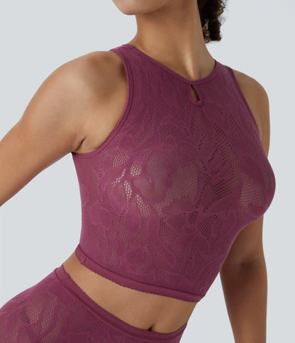 OneForm Seamless Flow Cut Out Cropped Casual Tank Top