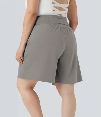 Plus Size SoftlyZero™ Airy High Waisted InstantCool Yoga Bermuda Shorts with Pockets