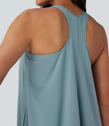 Breezeful™ RacerPocket High Low Flowy Mini Quick Dry Casual Dress