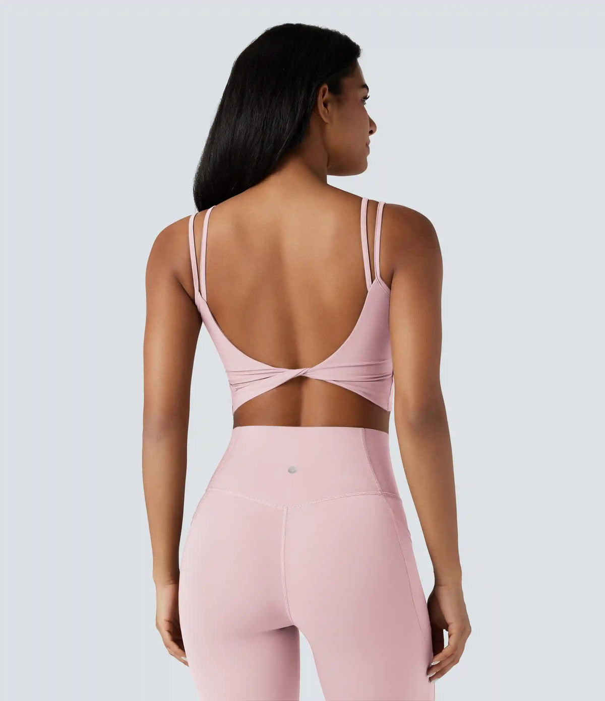 Halara UltraSculpt™ Double Straps Twisted Backless Cropped Yoga Tank Top