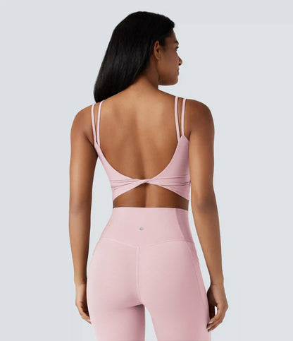 Halara UltraSculpt™ Double Straps Twisted Backless Cropped Yoga Tank Top