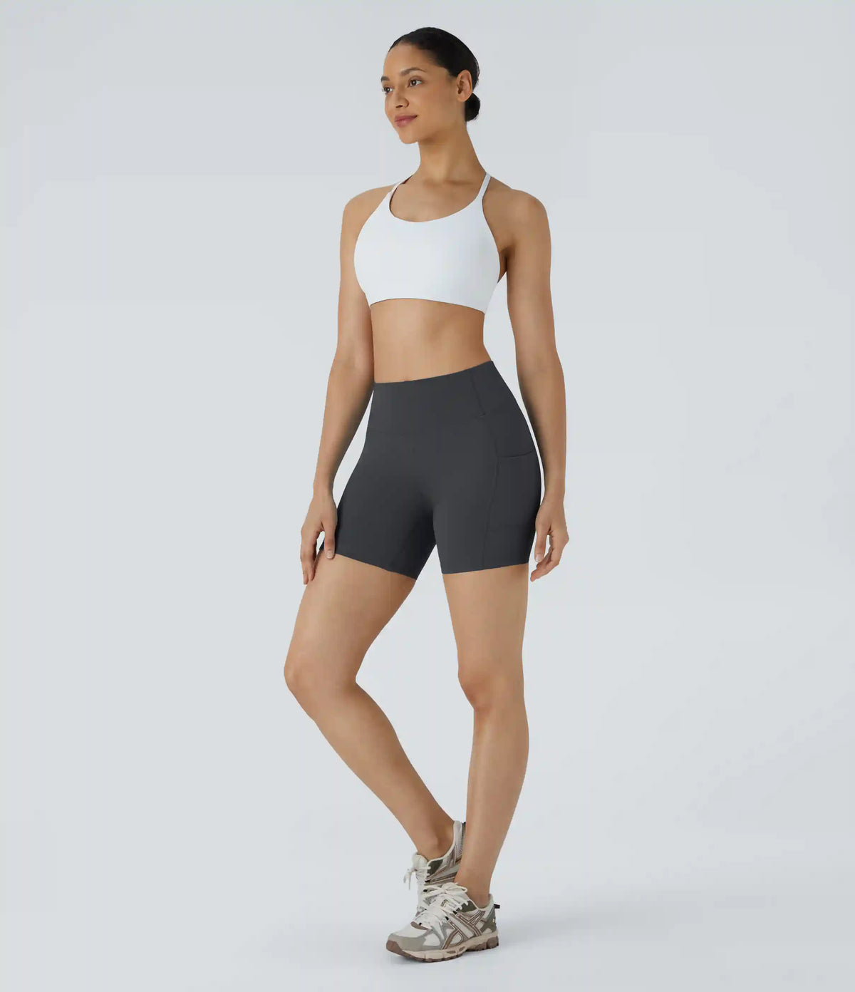 High Waisted Pocket Running Biker Shorts