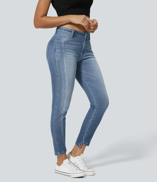 Halara Flex™ Mid Low Rise Zipper Pockets Casual Skinny Jeans