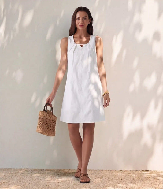 U Neck Sleeveless Embroidery Mini Dress