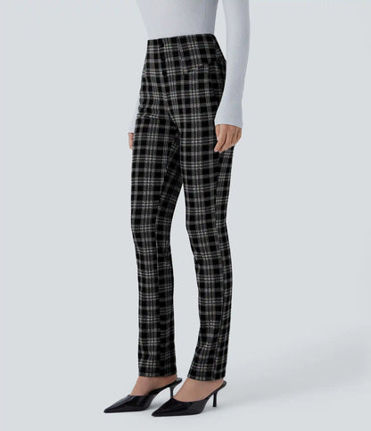 Halara Flex™ High Waisted Houndstooth Plaid Skinny Work Pants with Pockets