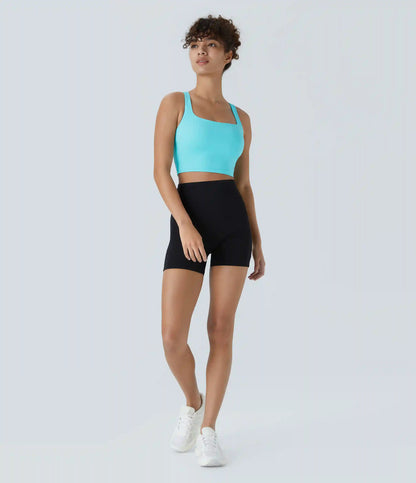 SoftlyZero™ Airy Square Neck Backless Crisscross Cropped InstantCool Yoga Tank Top