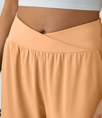 Breezeful™ High Waisted Crossover Quick Dry Resort Pants with Pockets