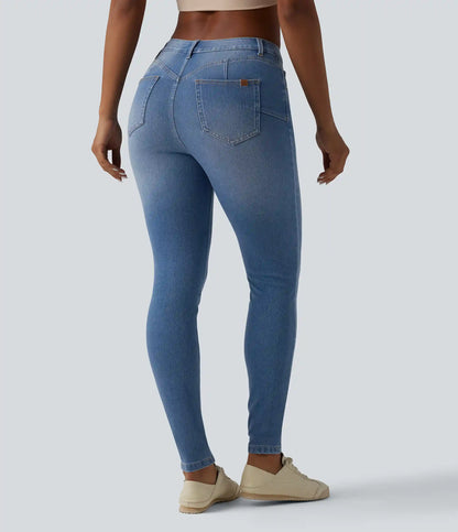 Halara Flex™ Curvy Mid Rise Skinny Casual Jeans with Pockets