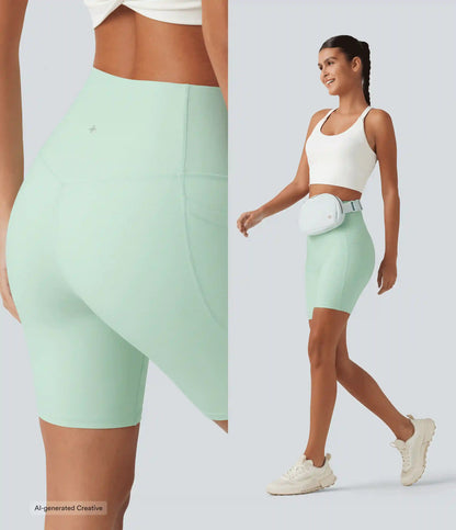 Halara UltraSculpt™ High Waisted Tummy Control Shaping Training Biker Shorts 7'' with Pockets