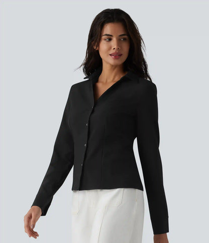 Collar Long Sleeve Button Fly Work Shirt