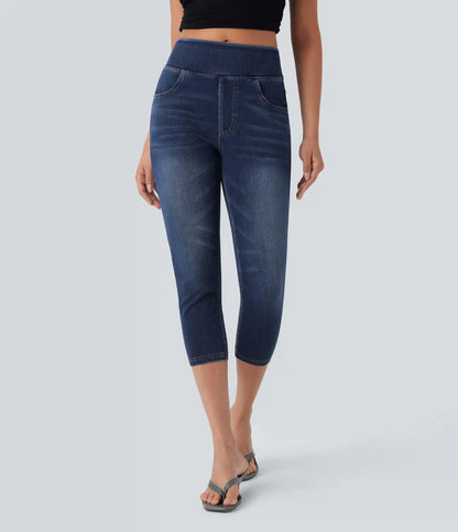 Halara Flex™ High-Waisted Denim Casual Capri Leggings with Pockets