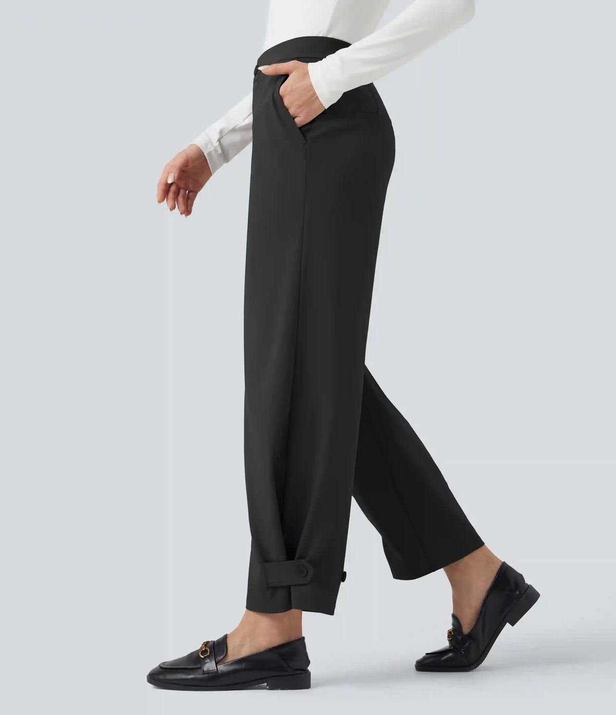 Halara Flex™ DayStretch Mid Rise Adjustable Pant Width Work Tapered Pants with Pockets