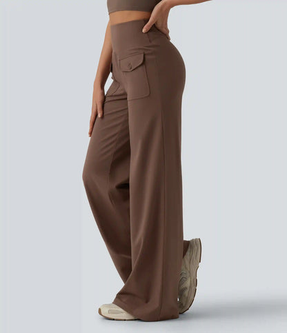 DayStretch High Waisted Tummy Control Wide Leg Yoga Pants with Pockets