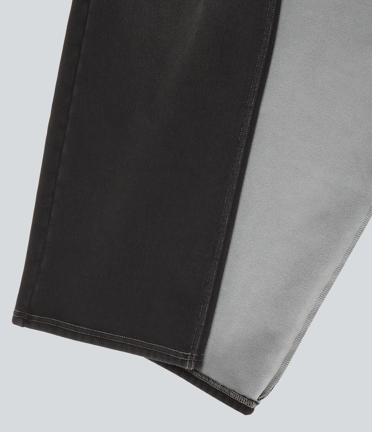 Mid Rise Asymmetric Straight Leg Fleece Casual Jeans with Pockets