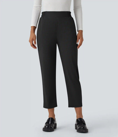Halara Flex™ Mid Rise Frill Tapered Quick Dry Work Pants with Pockets-UPF40+