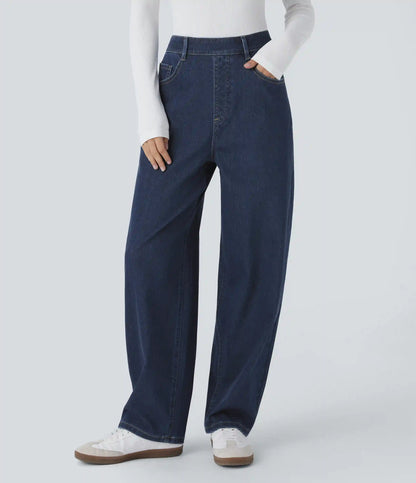 Halara Flex™ High Waisted Pockets Washed Casual Baggy Jeans
