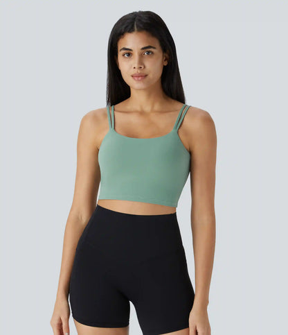 Double Straps Cropped Yoga Tank Top