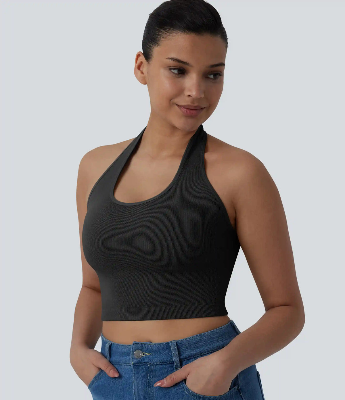 OneForm Seamless Flow Halter Cropped Casual Tank Top