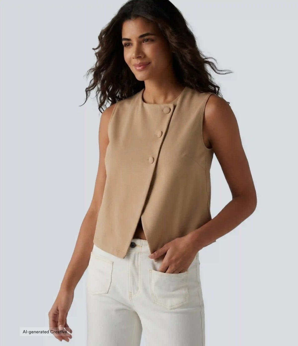 Round Neck Casual Vest