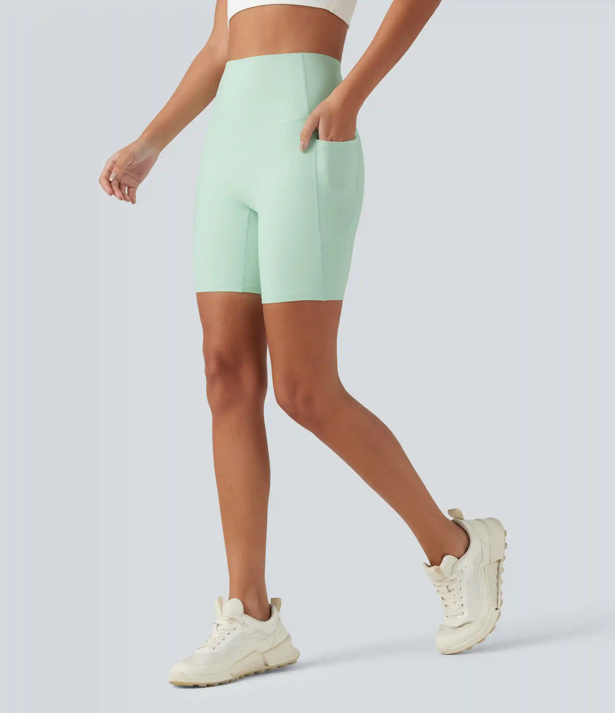 Halara UltraSculpt™ High Waisted Tummy Control Shaping Training Biker Shorts 7'' with Pockets