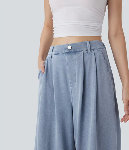 Halara Flex™ High Waisted Wide leg InstantCool Denim Casual Jeans with Pockets