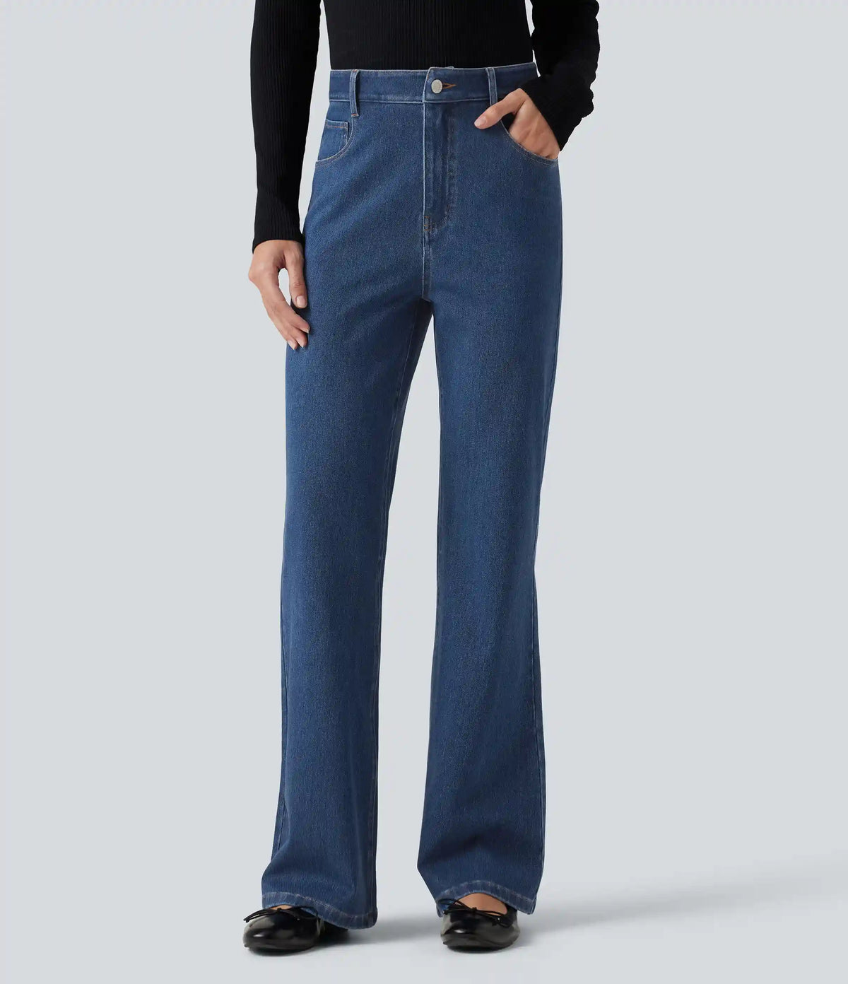 Halara Flex™ High Waisted Flare Casual Jeans with Pockets