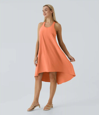 Breezeful™ RacerPocket High Low Flowy Midi Quick Dry Casual Dress