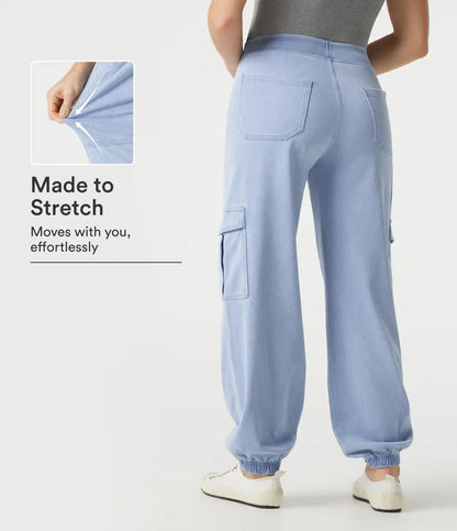 Halara Flex™ Denim Mid Rise Casual Cargo Joggers with Pockets
