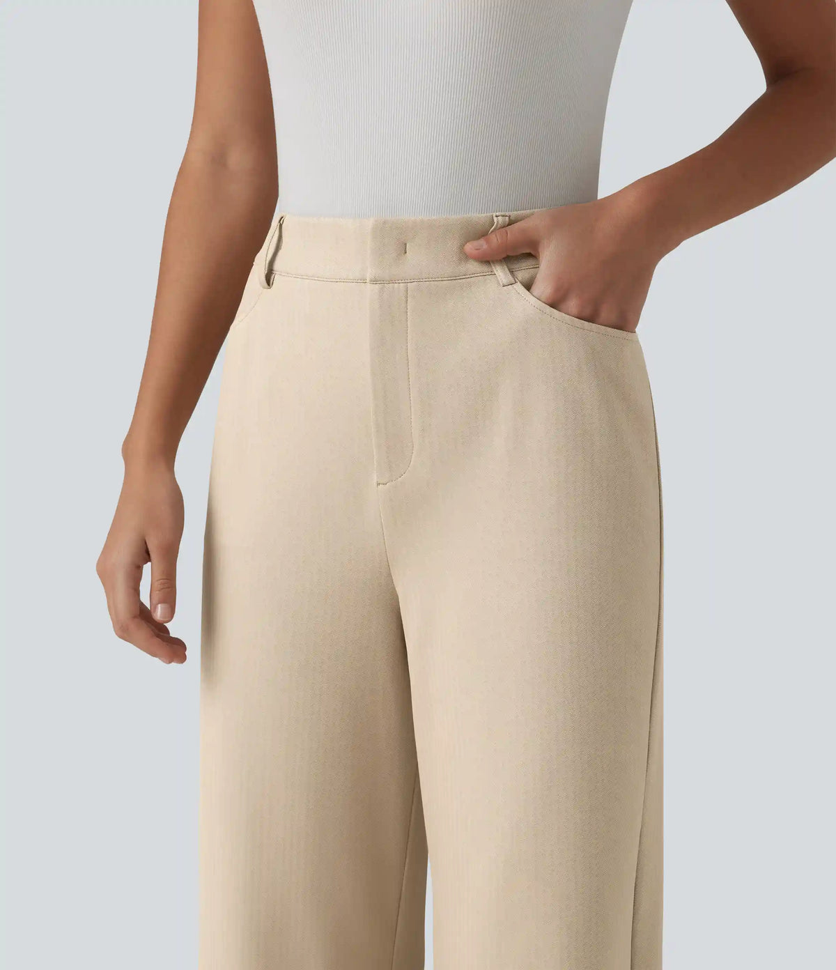 Halara Flex™ High-waisted Herringbone Work Straight Leg Pants with Pockets