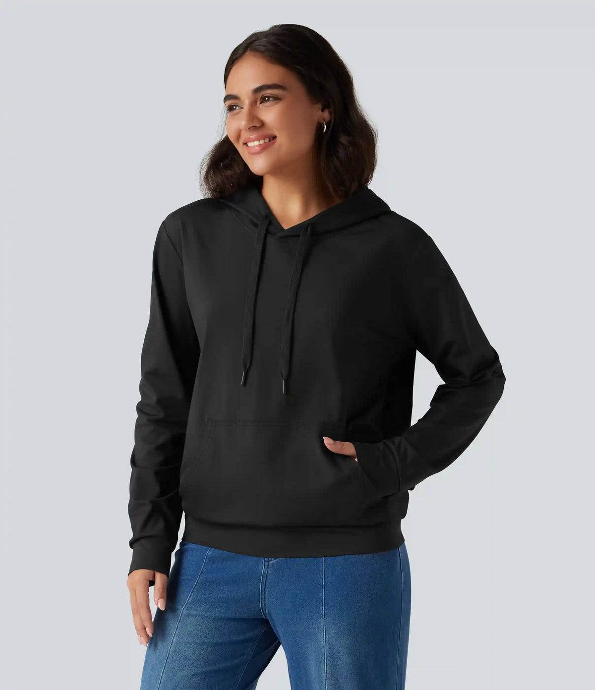 Hooded Long Sleeve Lounging Sweatshirt with Pocket