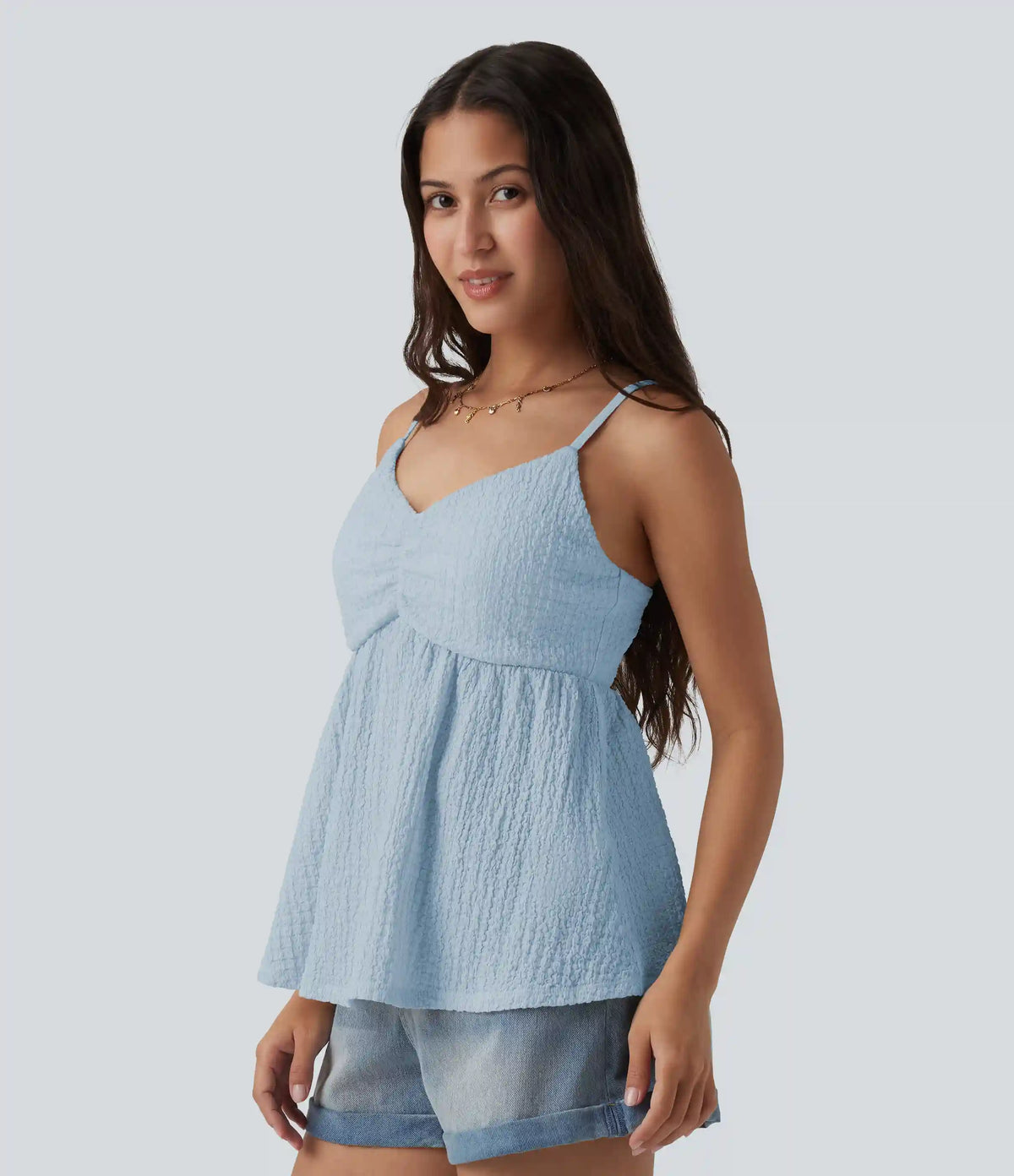 Built-in Bra V Neck Tank Top