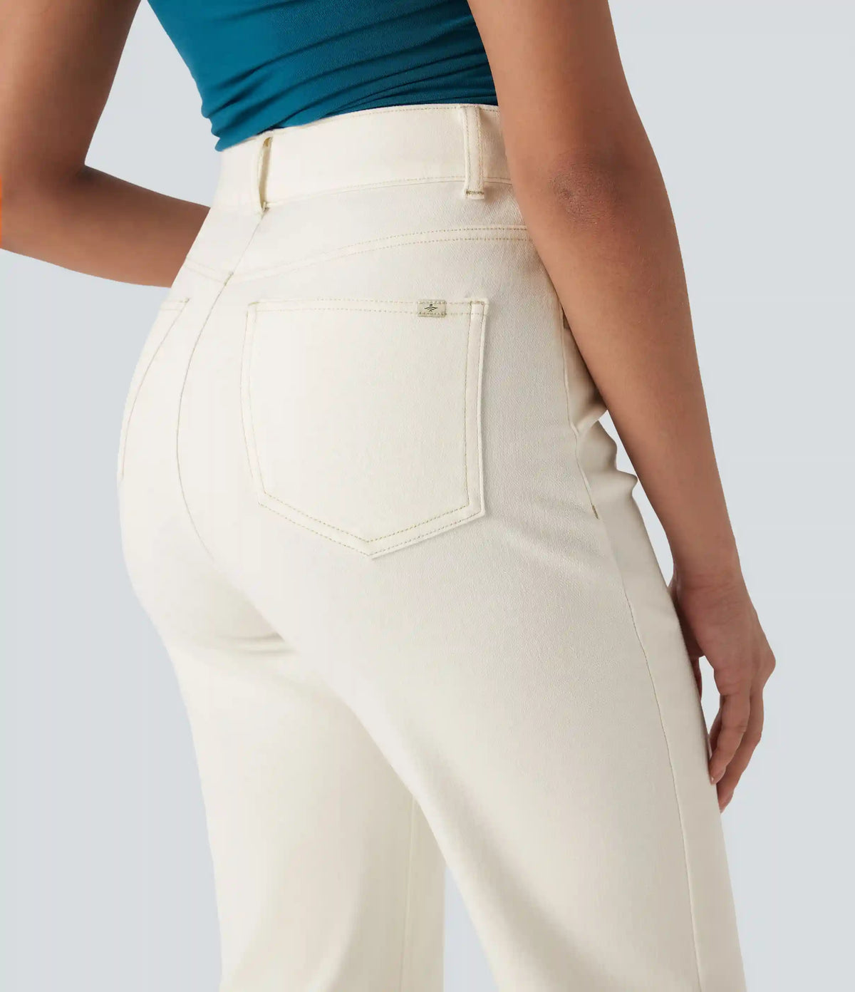 Halara Flex™ High Waisted Tummy Control Pockets Straight Leg Washed Casual Jeans