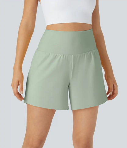 SoftlyZero™ Airy Super High Waisted 2-in-1 InstantCool Yoga Shorts 5'' with Pockets-Longer Length