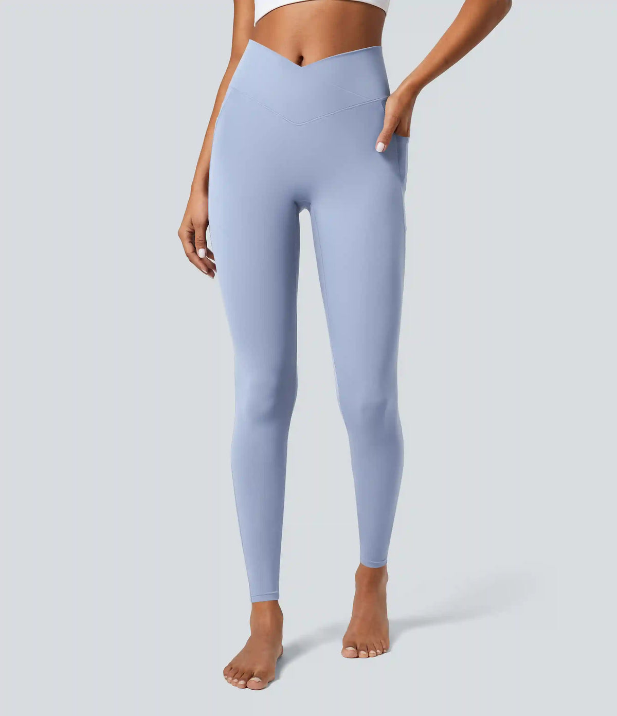 SoftlyZero™ Crossover Pocket Plain Leggings