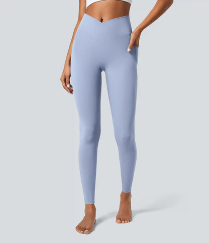SoftlyZero™ Crossover Pocket Plain Leggings