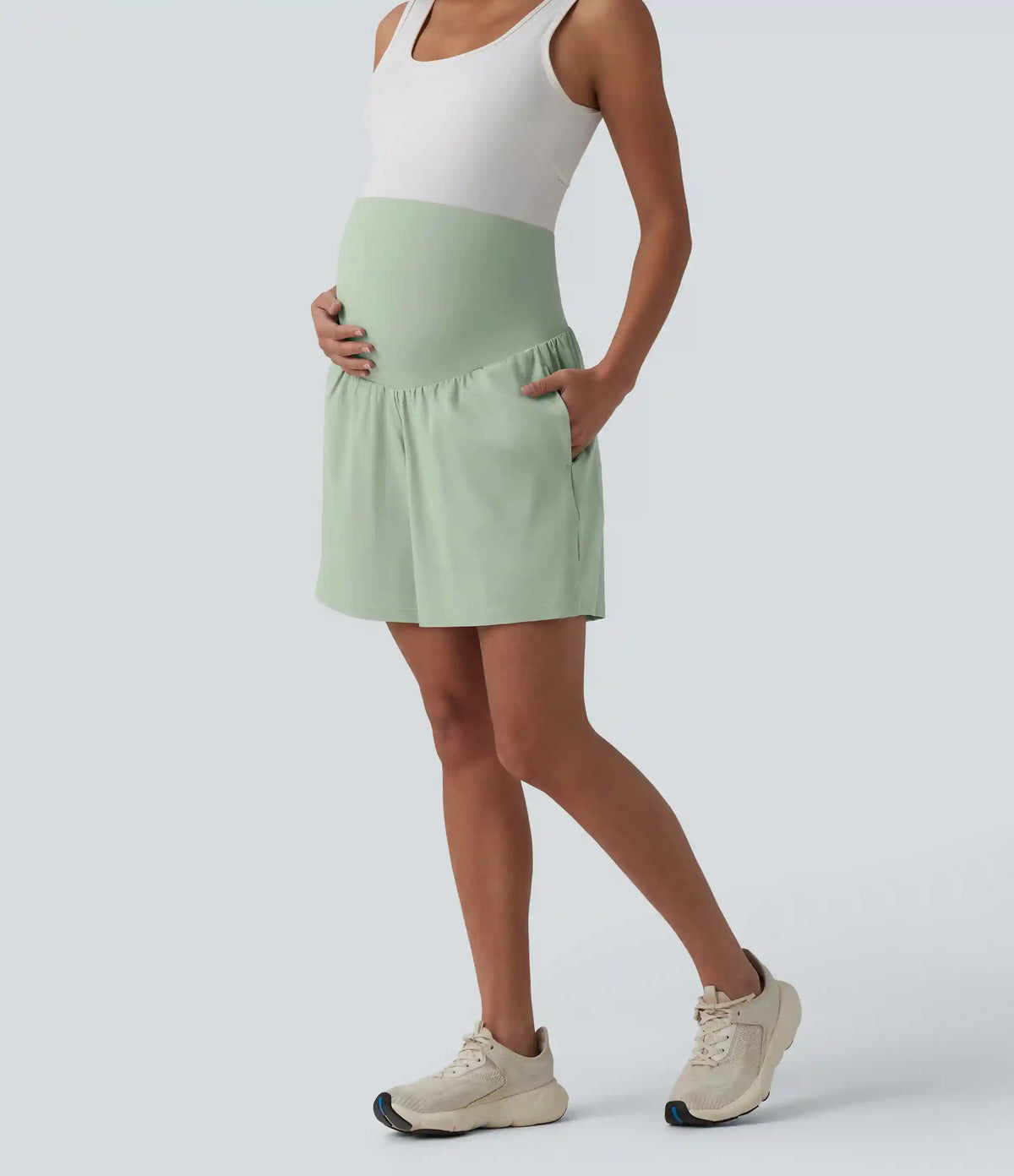Softlyzero™ Airy Super High Waisted 2-in-1 InstantCool Yoga Maternity Shorts 7'' with Pockets