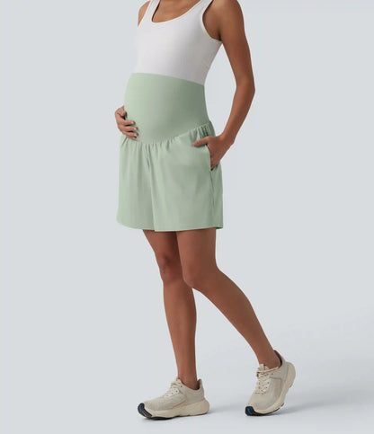 Softlyzero™ Airy Super High Waisted 2-in-1 InstantCool Yoga Maternity Shorts 7'' with Pockets
