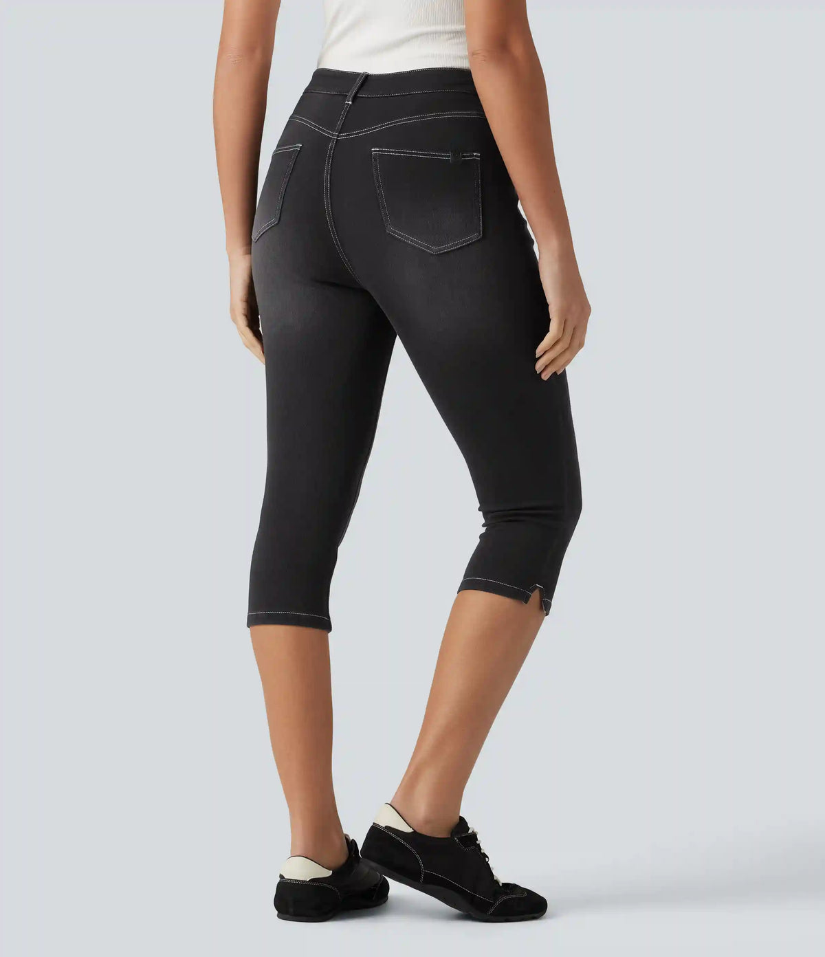 Halara Flex™ High Waisted Split Capri Casual Slim Jeans with Pockets