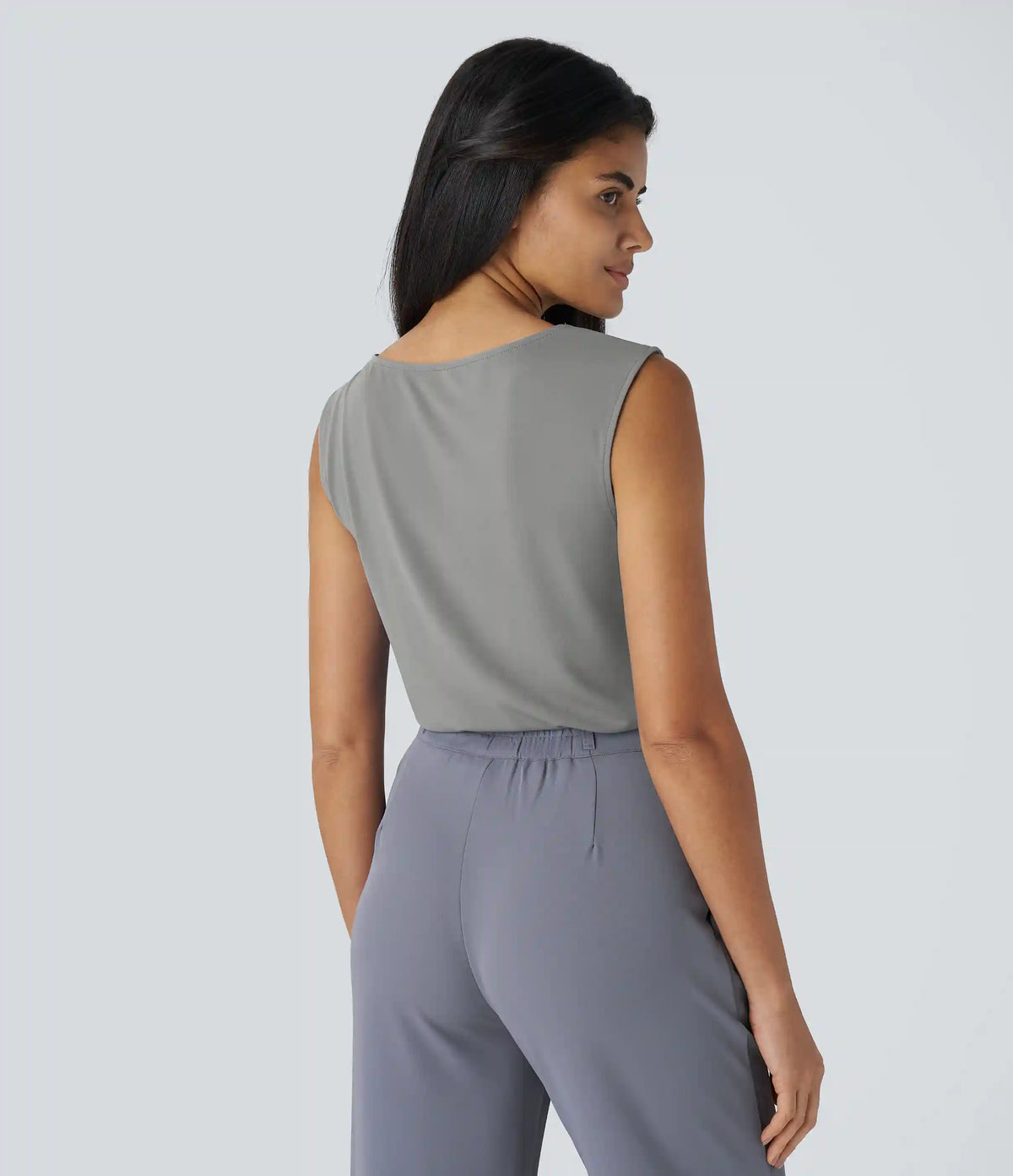 Cowl Neck Sleeveless Work Blouse