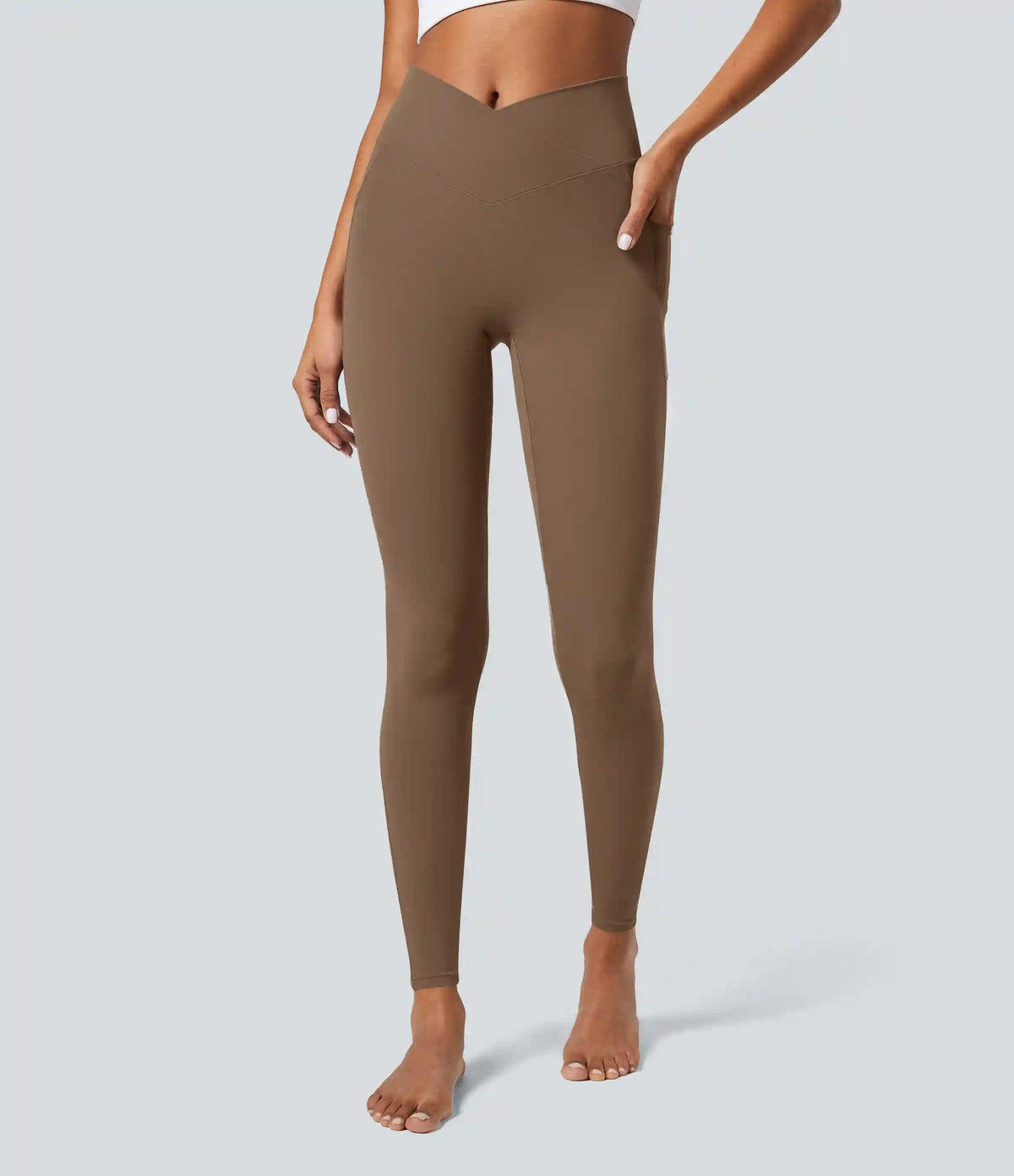 SoftlyZero™ Crossover Pocket Plain Leggings