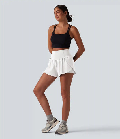 SoftlyZero™ Airy High Waisted Tummy Control 2-in-1 Curved Hem InstantCool Yoga Shorts 3'' with Pockets