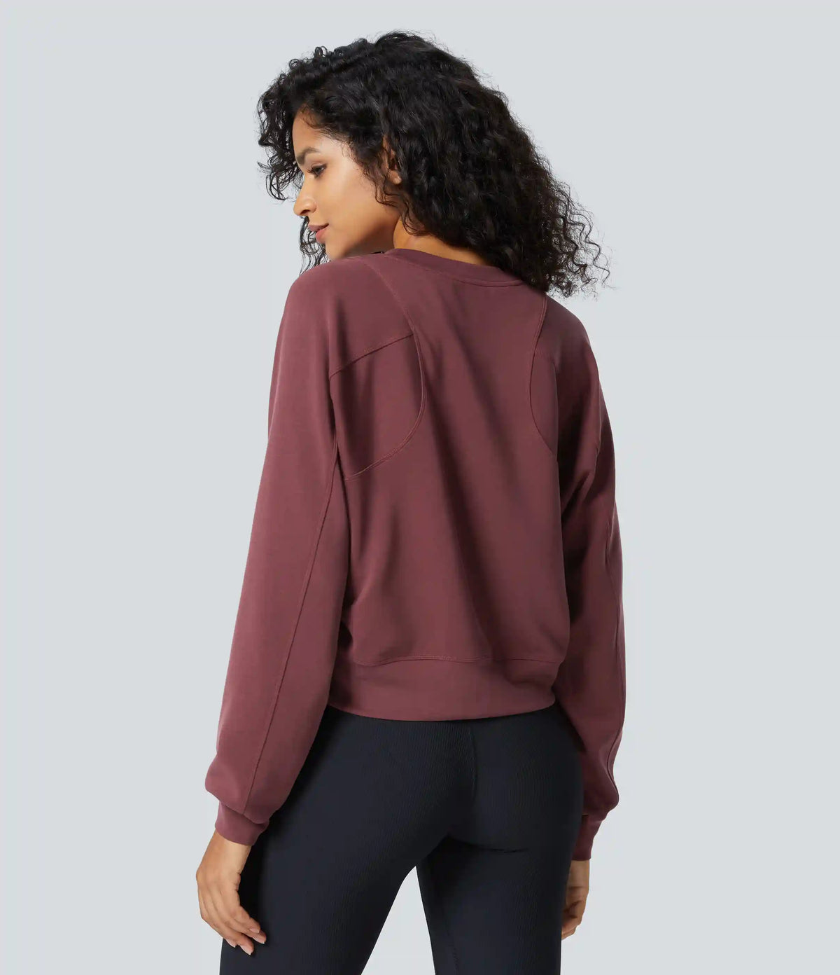 SpacerTek™ Round Neck Raglan Sleeve Solid Casual Sweatshirt