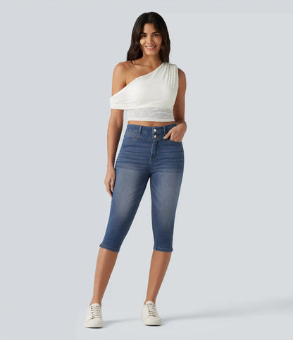 Halara Flex™ High Waisted Split Capri Casual Slim Jeans with Pockets