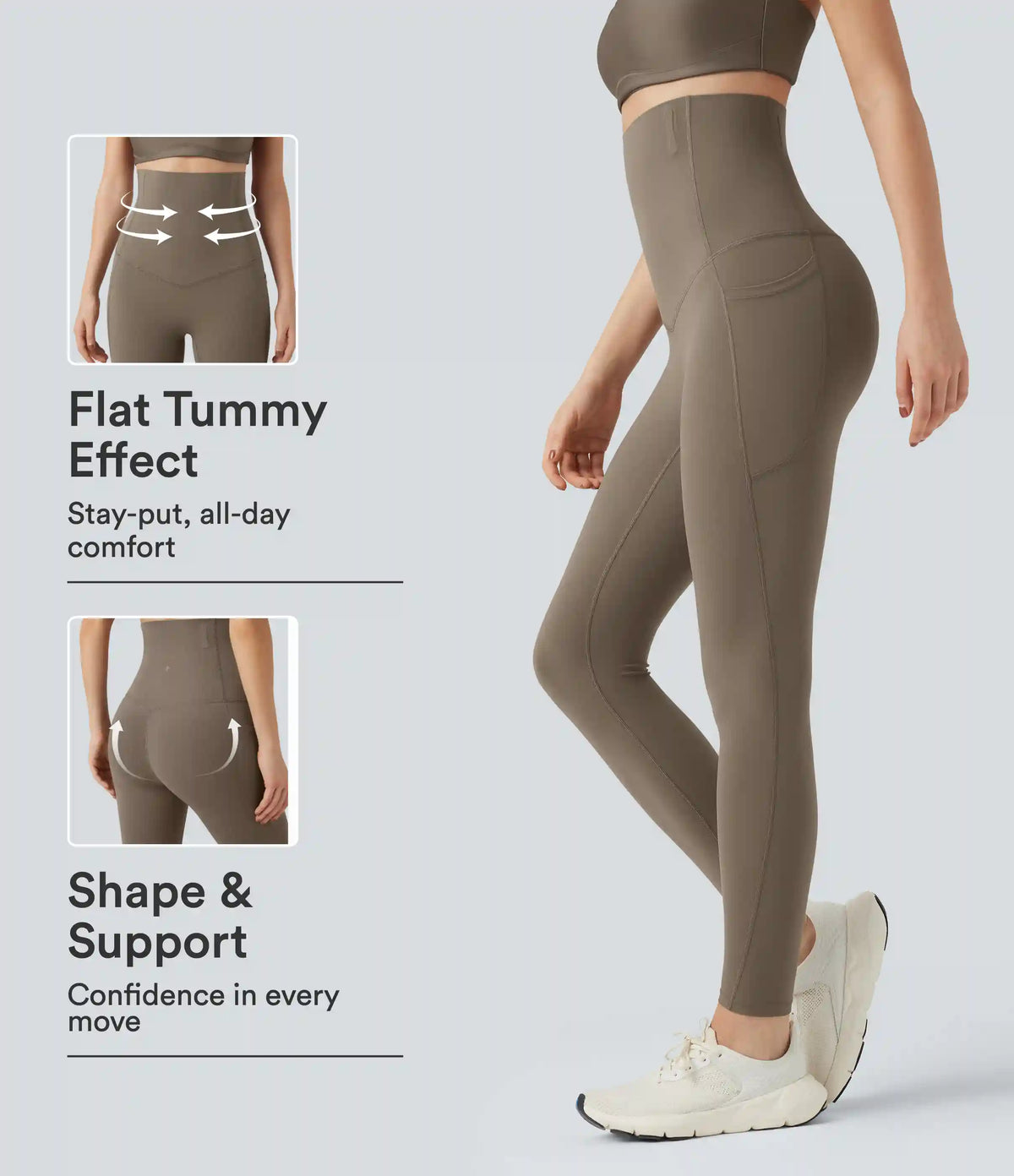 Halara UltraSculpt™ Super High Waisted Tummy Control Fishbone Shaping Training Leggings with Pockets