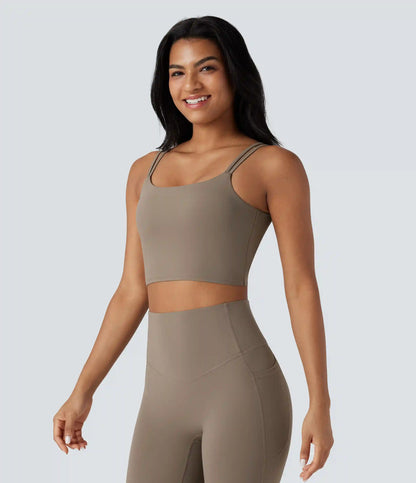 Halara UltraSculpt™ Double Straps Twisted Backless Cropped Yoga Tank Top