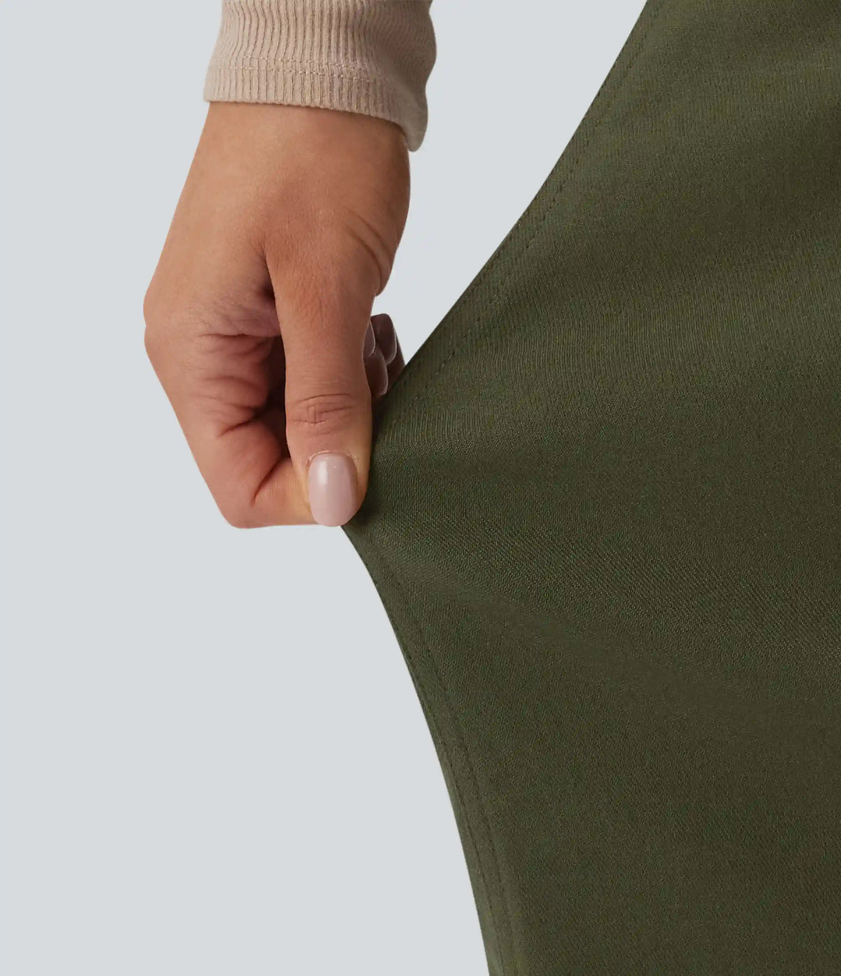 Mid Rise Work Barrel Leg Pants with Pockets