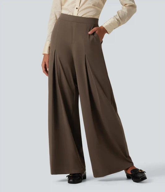 Halara Flex™ DayStretch Mid Rise Wide Leg Baggy Work Pants with Pockets