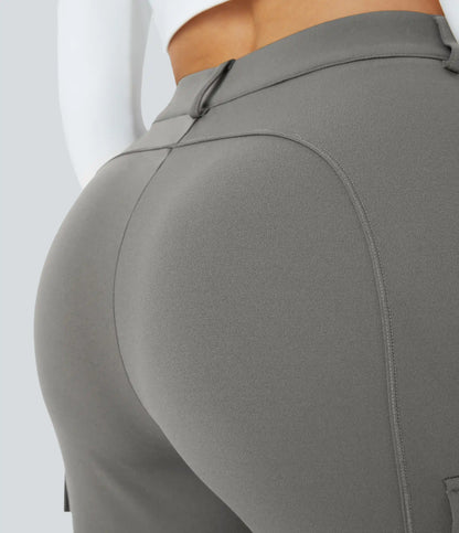 DayStretch High Waisted Zipper Pockets Solid Skinny Cargo Pants