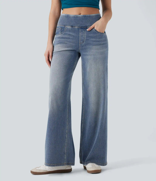Halara Flex™ Mid Rise Tummy Control Casual Baggy Jeans with Pockets