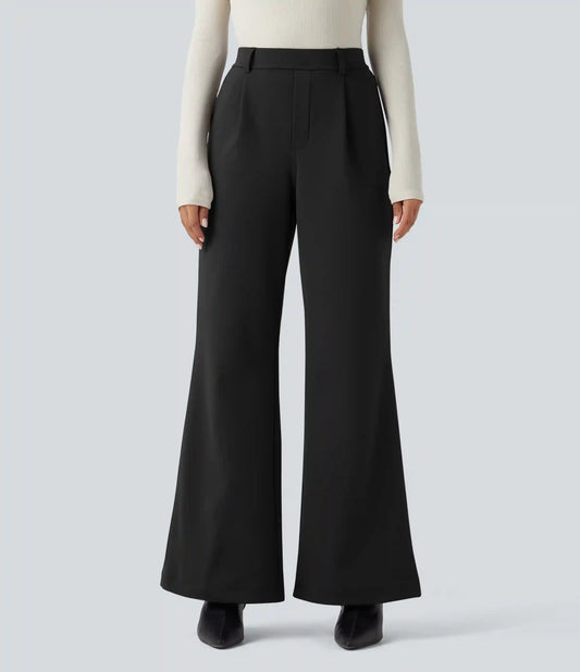 SoftlyZero™ Plush Thermal High Waisted Work Flare Pants with Pockets